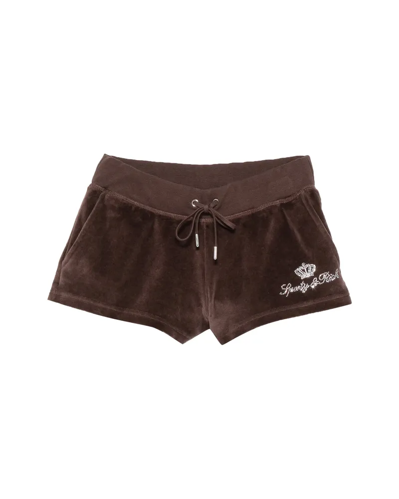 SPORTY & RICH X Juicy Couture Velour Shorts Brown