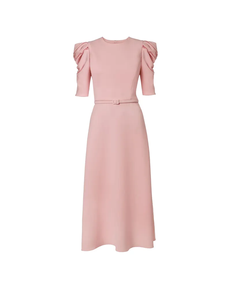Carolina Herrera New York Puff-sleeve Midi Dress Pink