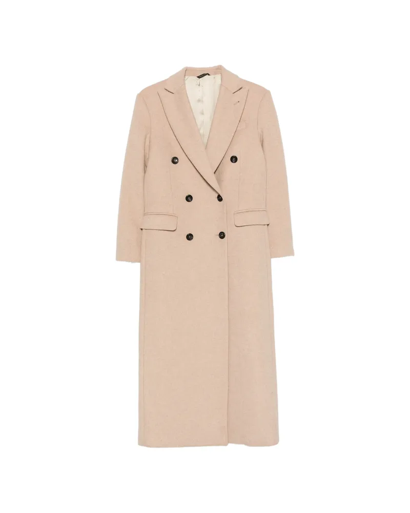 ERALDO Double-breasted Peaked-lapel Coat Neutrals