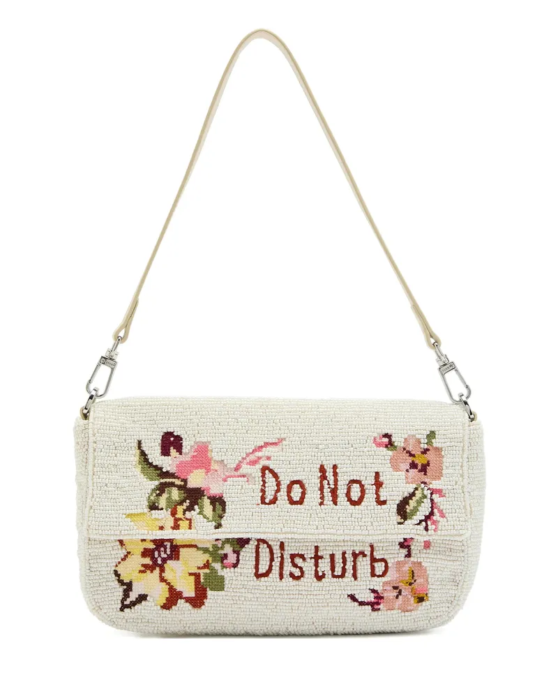 STAUD Timmy Beaded Shoulder Bag White