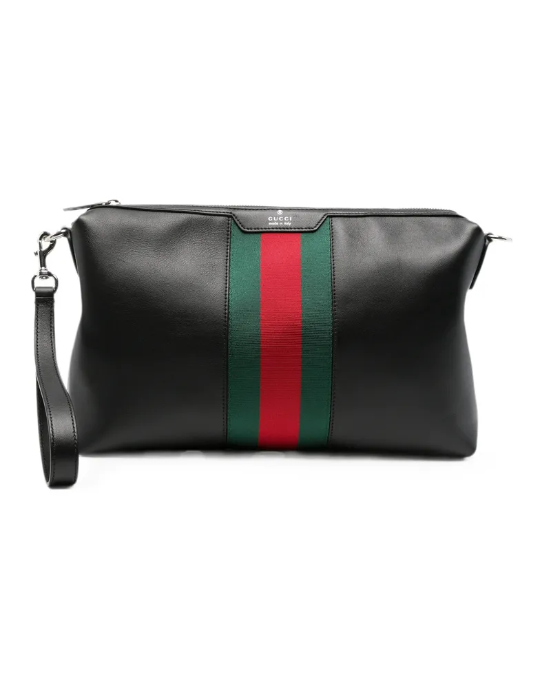 Gucci Leather Messenger Bag Black
