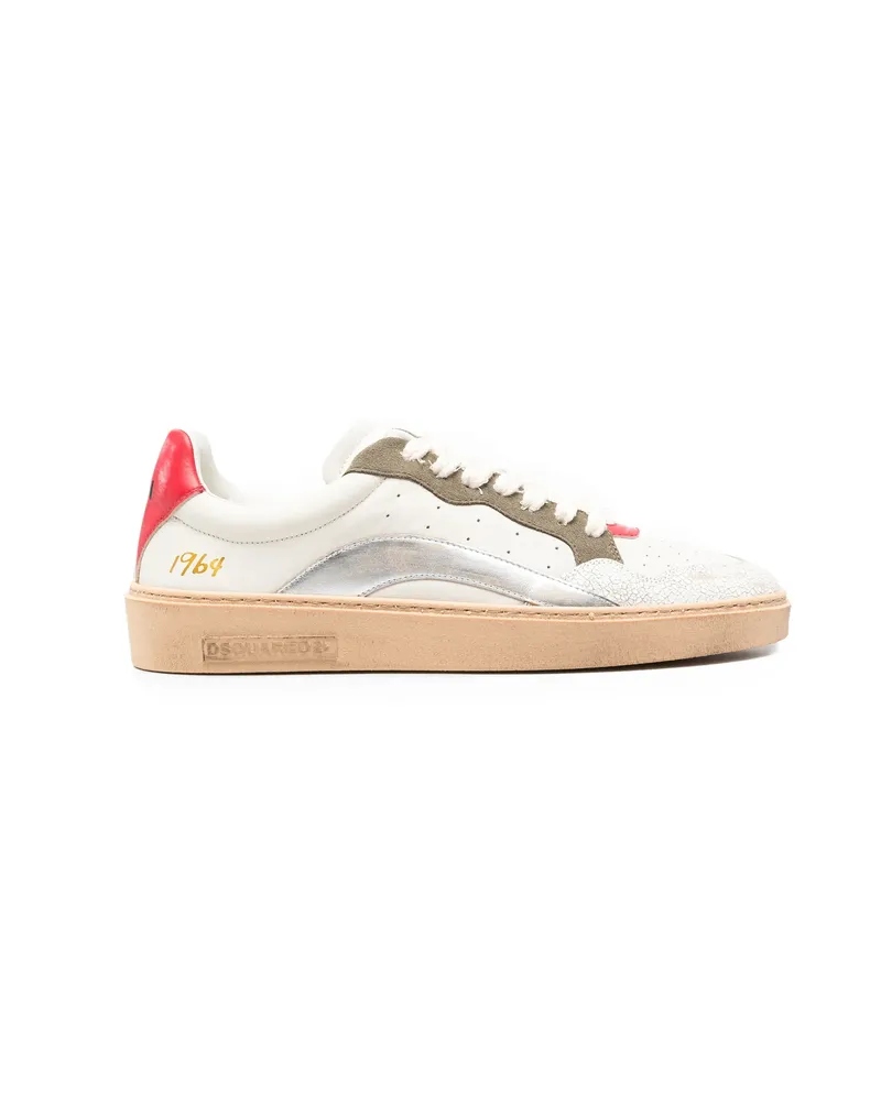 Dsquared2 Cracked-effect Panelled Sneakers White
