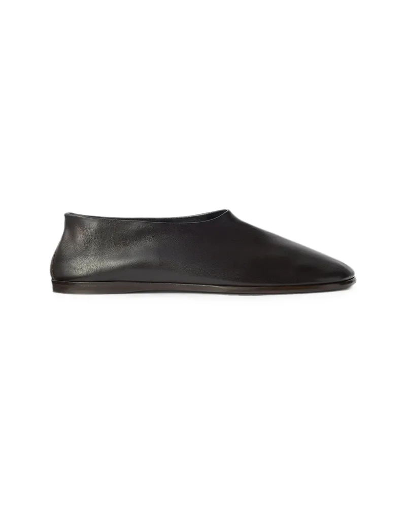 Christophe Lemaire Glove Slip-ons In Shiny Nappa Lambskin Brown