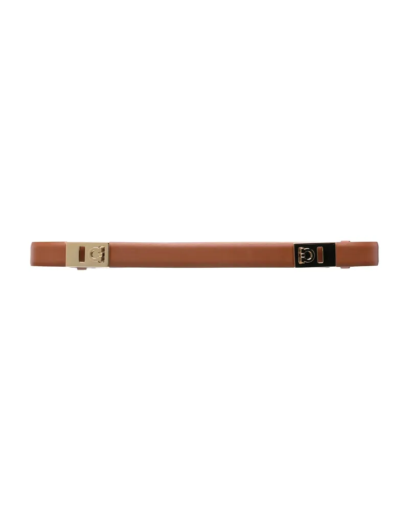 Ferragamo Adjustable Hug Leather Belt Brown
