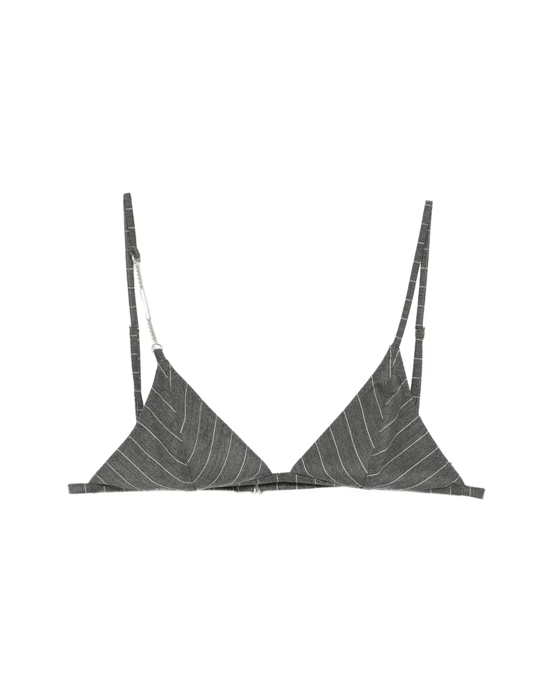 Dondup Pinstripe-pattern Chain-link Top Grey