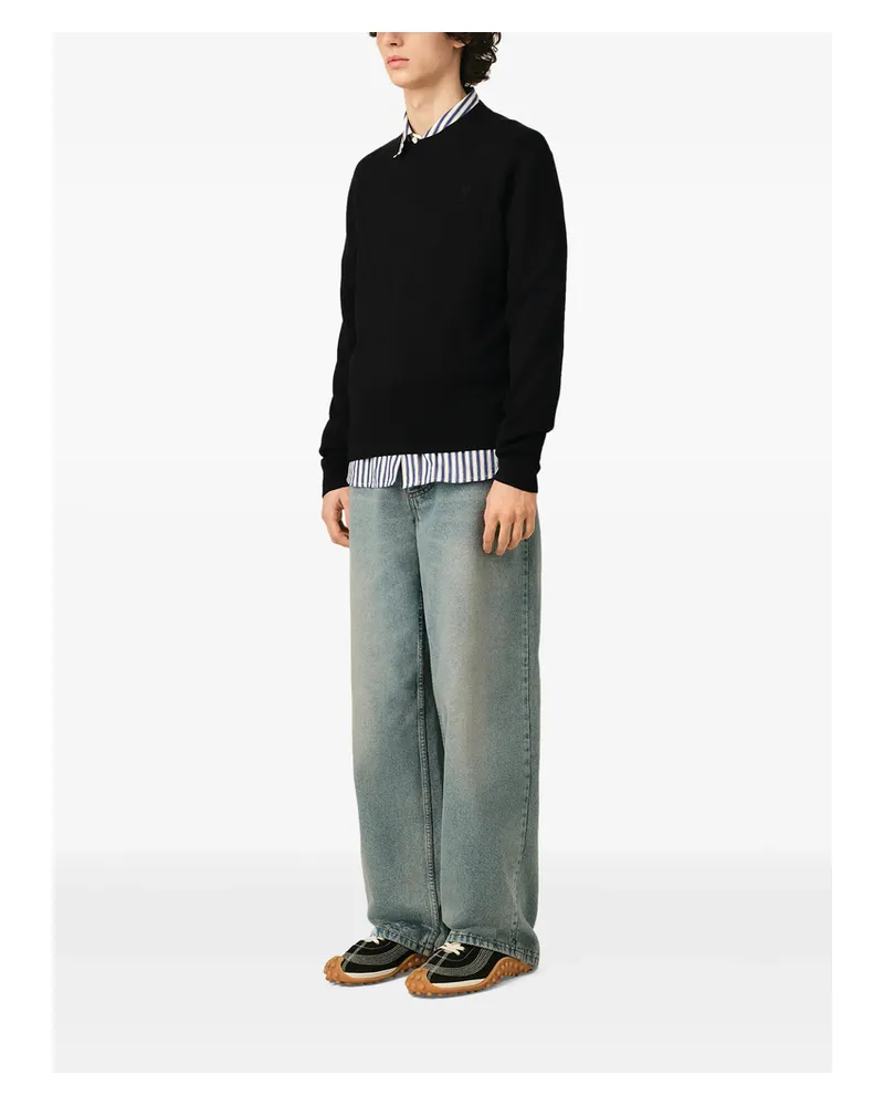AMI Paris Ami De Coeur Sweater Black
