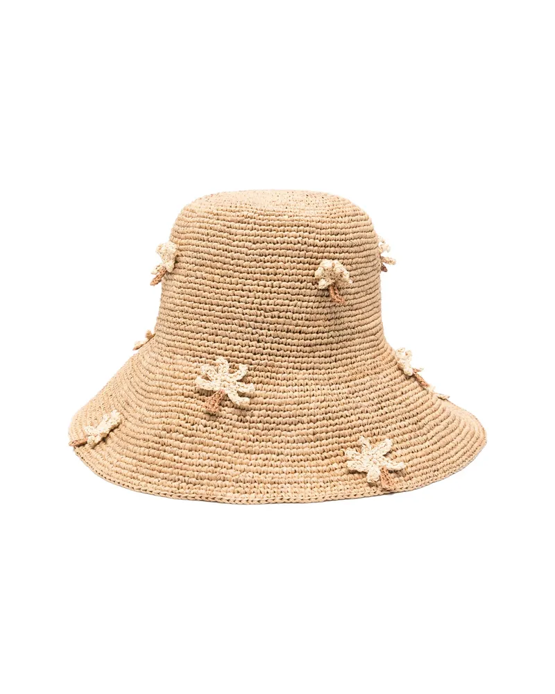 Alanui Palm-applique Hat Neutrals