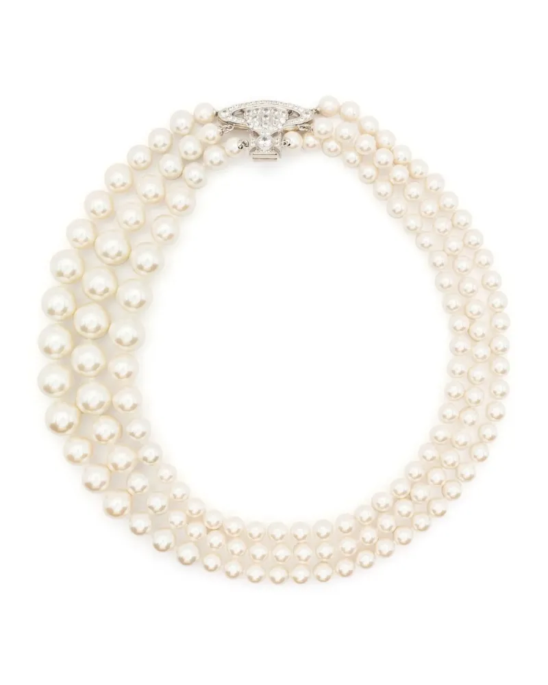 Vivienne Westwood Orb-detail Pearl Necklace Neutrals