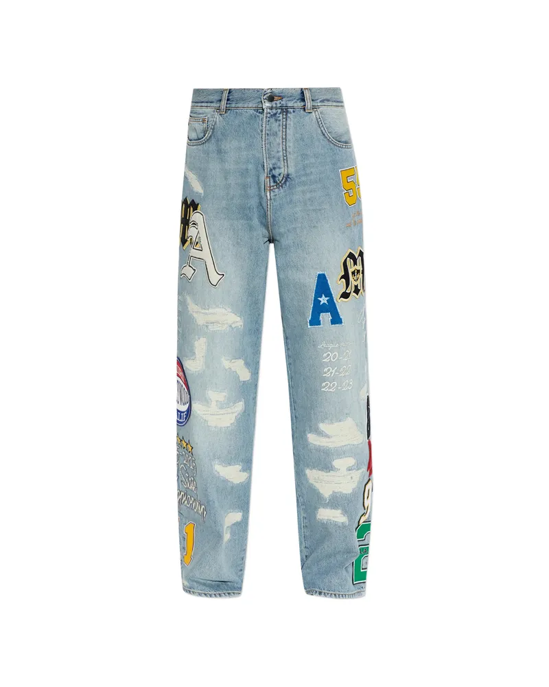 Amiri Patchwork Jeans Blue