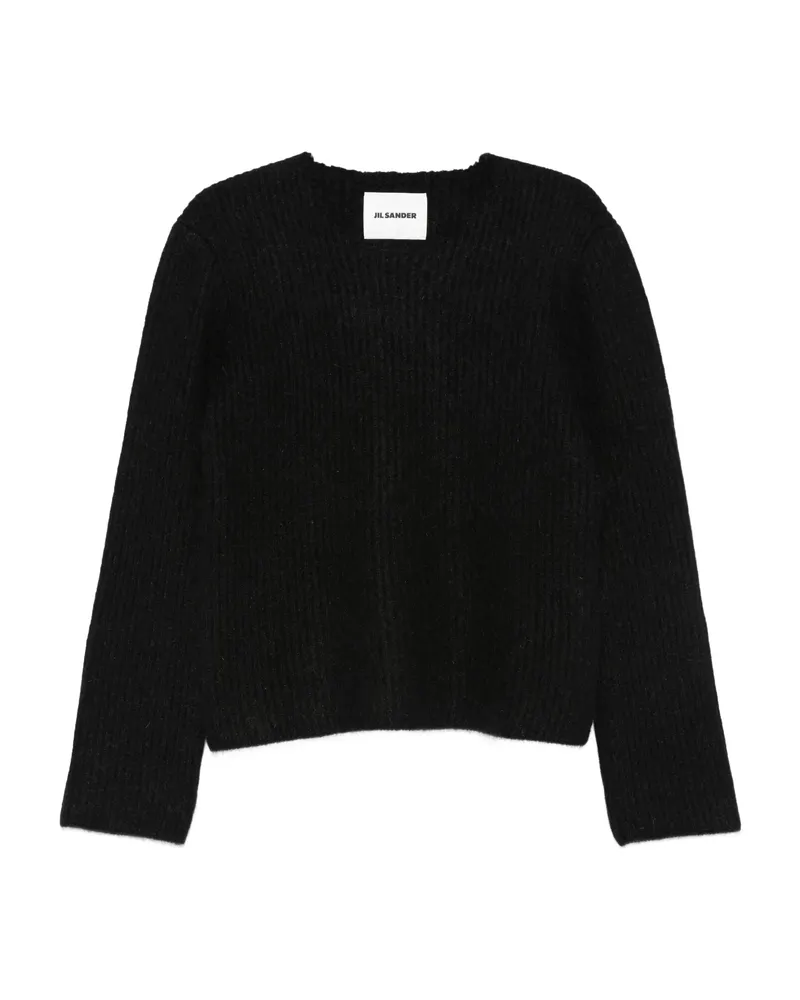 Jil Sander Ribbed Wool-mohair Blend Sweater Black