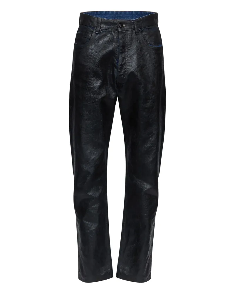 Maison Margiela Waxed-effect Jeans Black