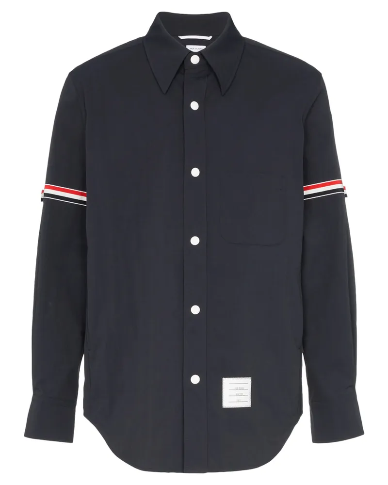 Thom Browne RWB Armband Piqué Shirt Jacket Blue