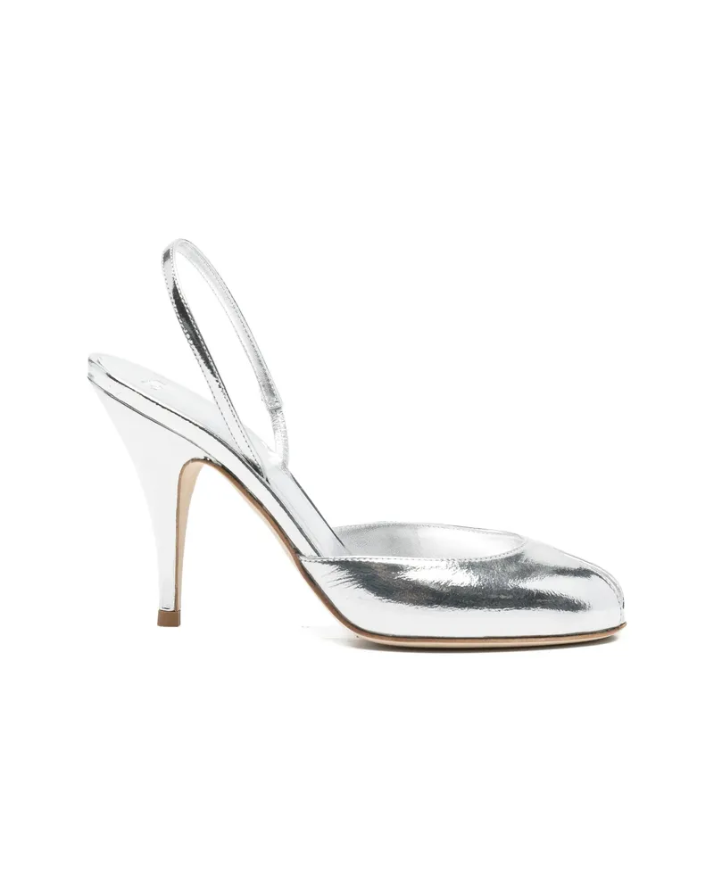 3JUIN Mely Slingback Heeled Sandals Silver