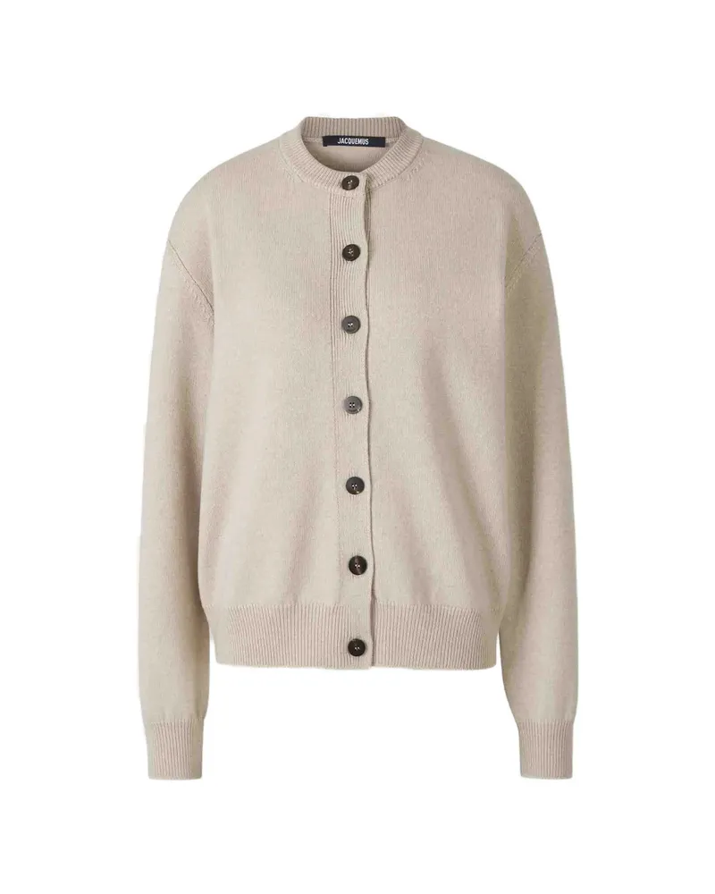 Jacquemus Logo-intarsia Cardigan Neutrals
