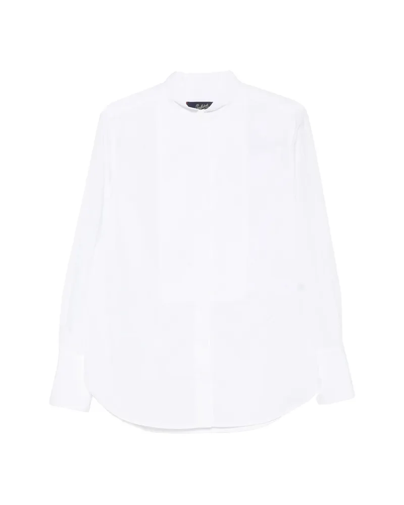 Seafarer Bib-front Band-collar Shirt White