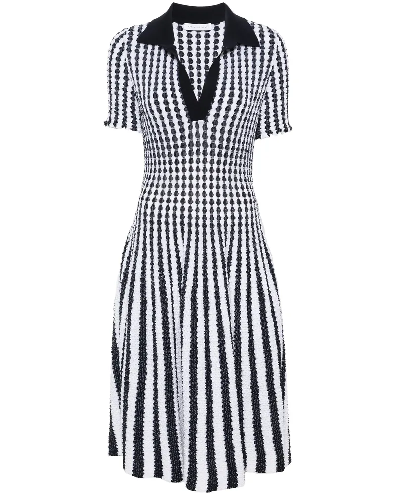 Antonino Valenti Striped Seersucker Midi Dress Blue
