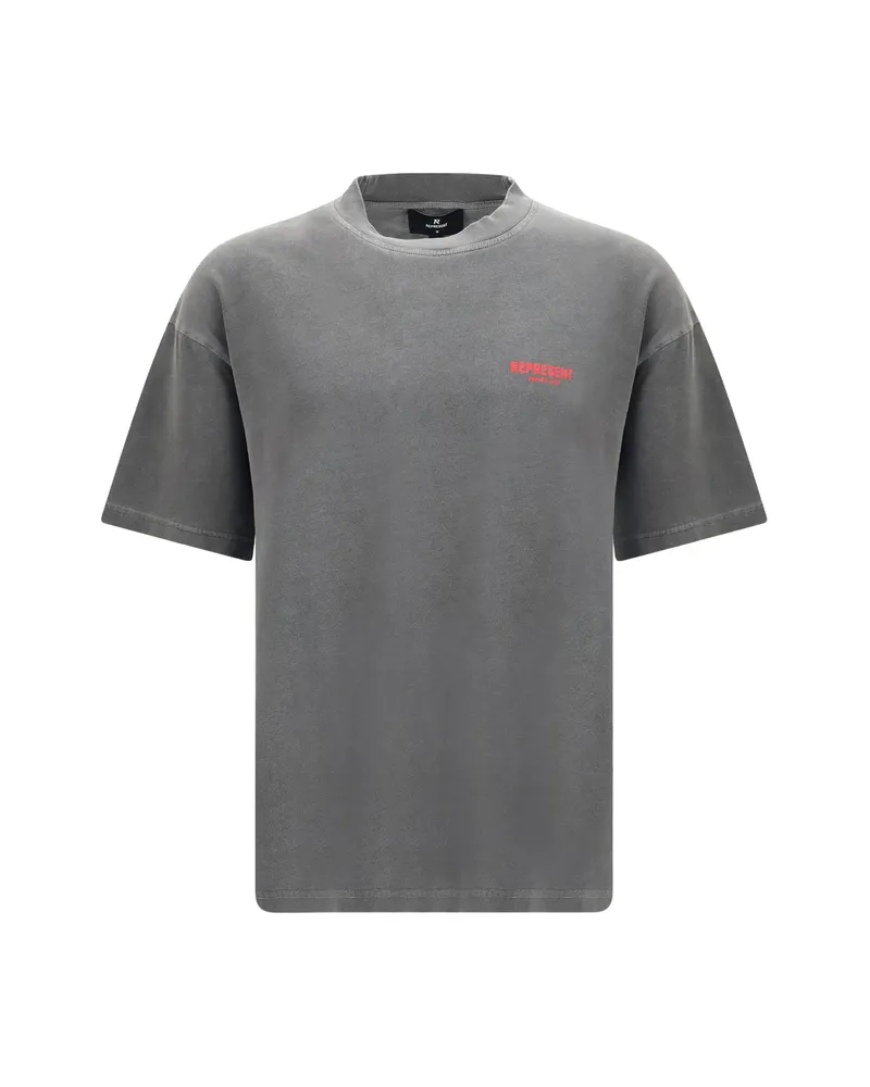 REPRESENT Logo-print T-shirt Grey