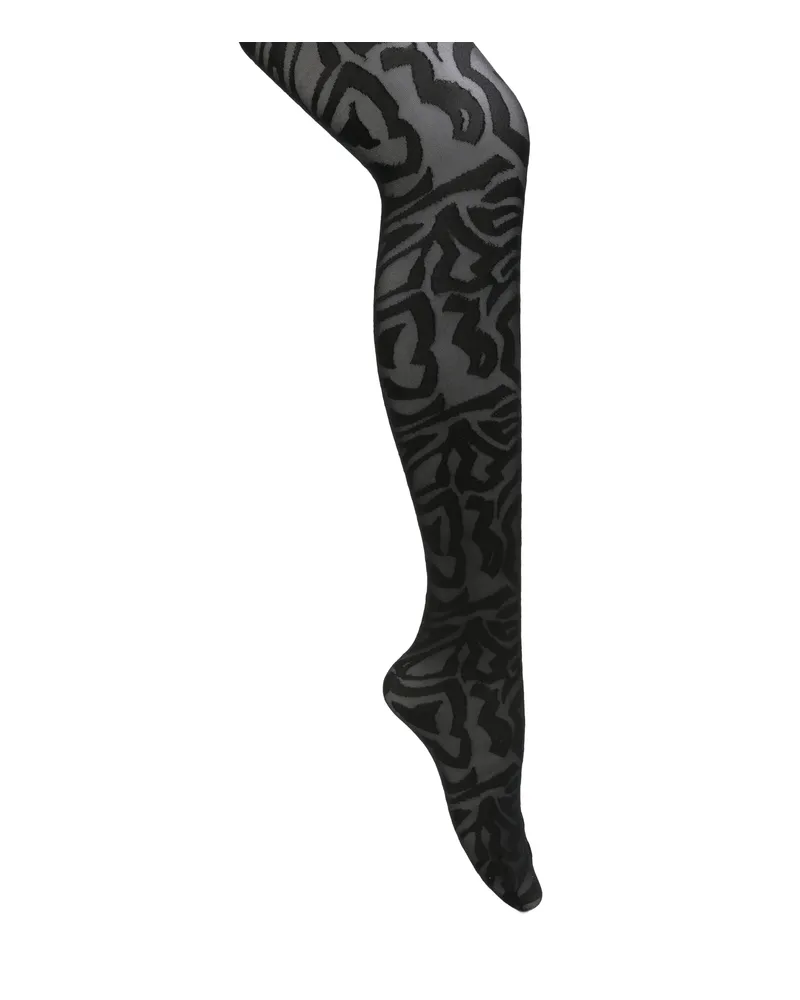 Emilio Pucci Marmo-pattern Tights Black
