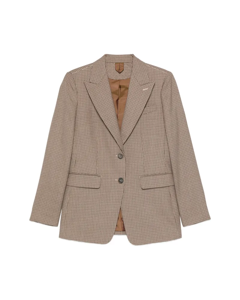 Max Mara Caro Houndstooth-pattern Tailored Jacket Neutrals