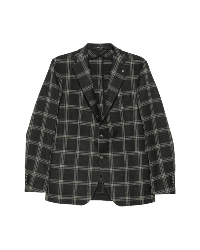 Tagliatore Check-pattern Single-breasted Blazer Grey