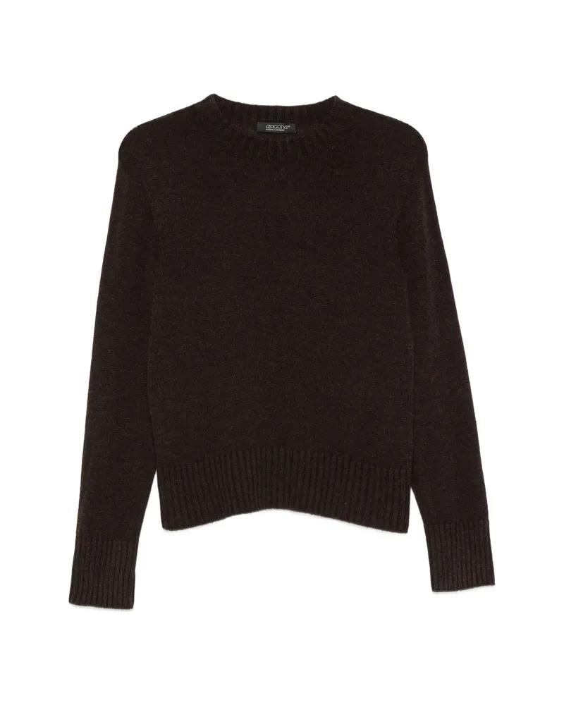 ARAGONA Ribbed-trim Sweater Brown