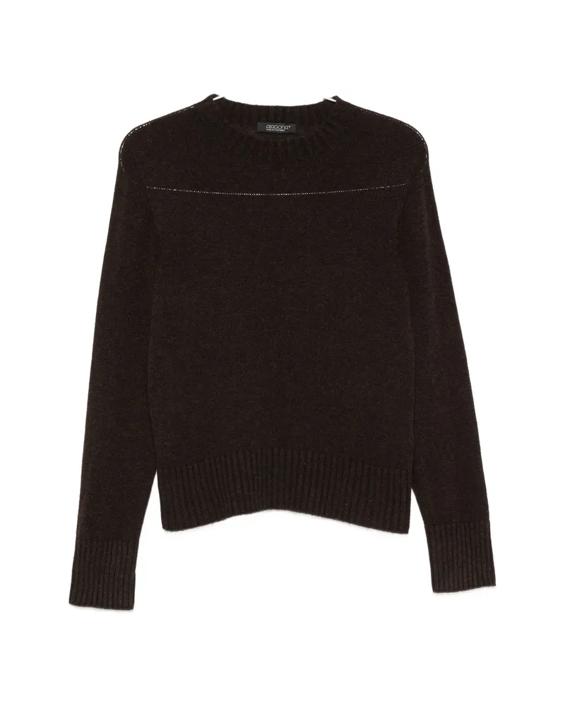 ARAGONA Ribbed-trim Sweater Brown