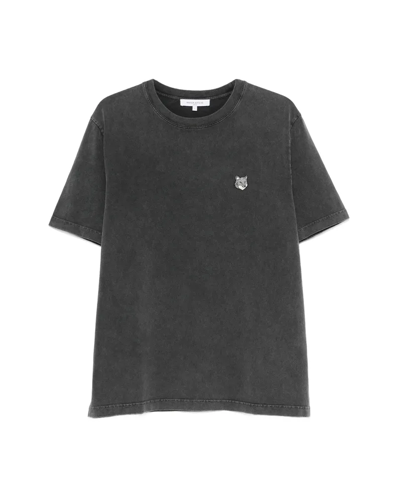 Kitsuné Faded-effect Fox Head T-shirt Grey