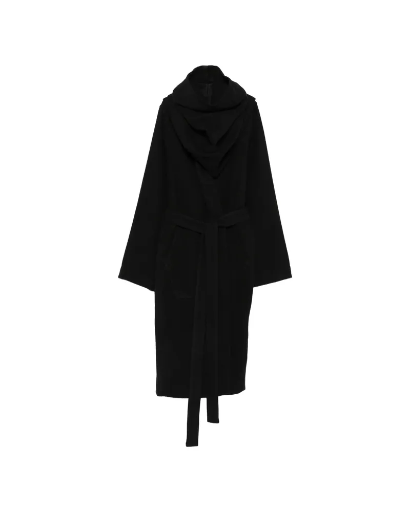 Rick Owens Belted Oversized Coat Black
