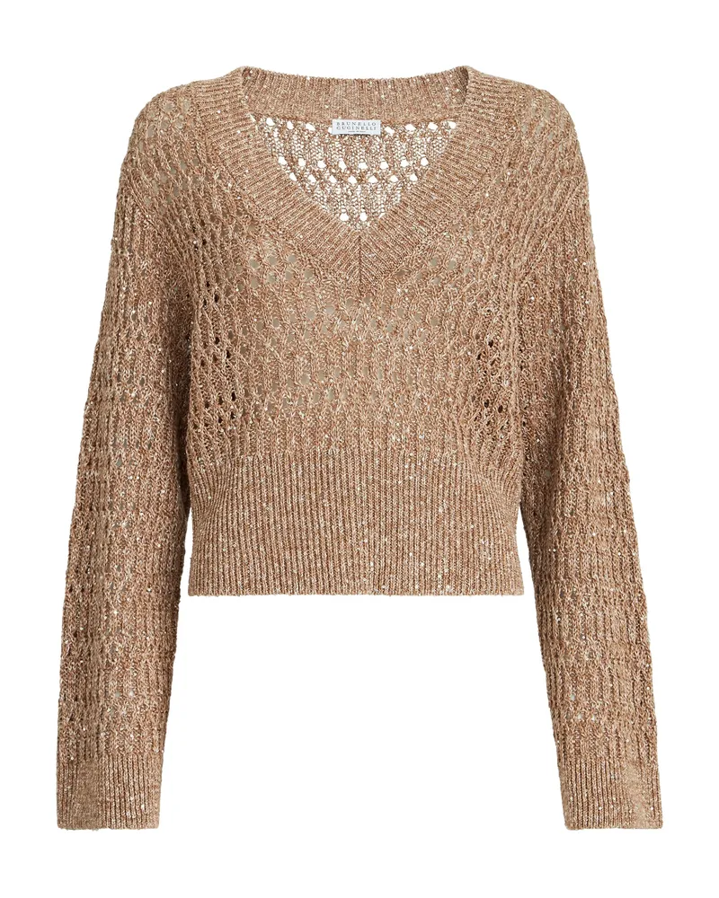 Brunello Cucinelli V-neck Sweater Neutrals