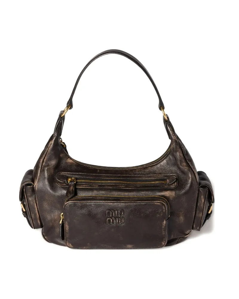 Miu Miu Pocket Shoulder Bag Brown