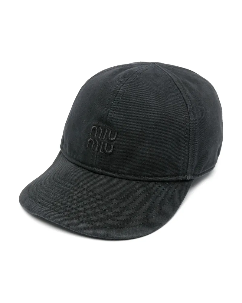 Miu Miu Drill Baseball Cap Black