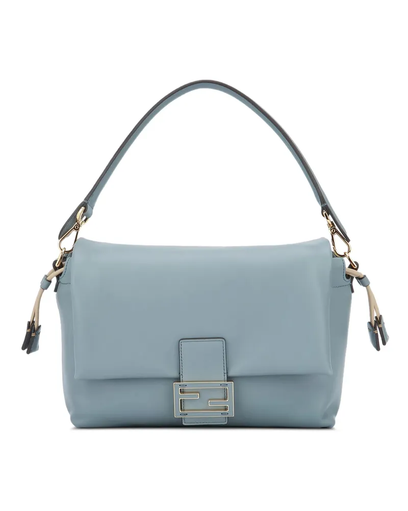 Fendi Mamma Baguette Medium Drawstring Shoulder Bag Blue