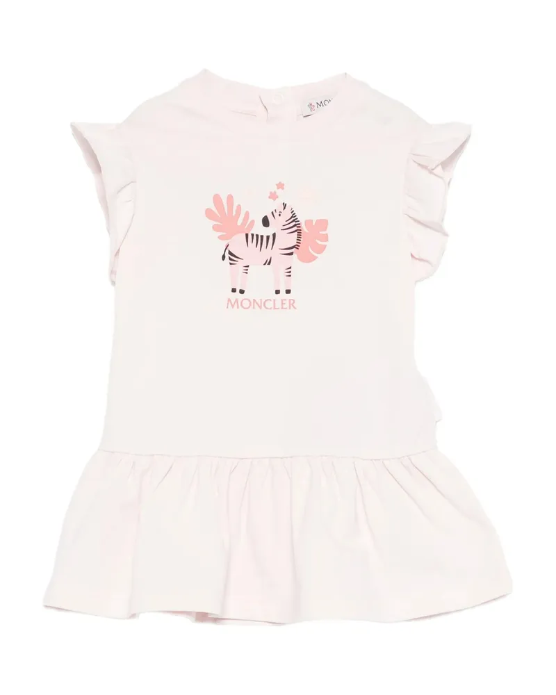 Moncler Ruffled Graphic Dress Pink