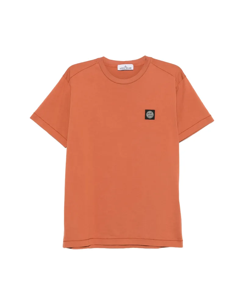 Stone Island Logo-patch T-shirt Orange