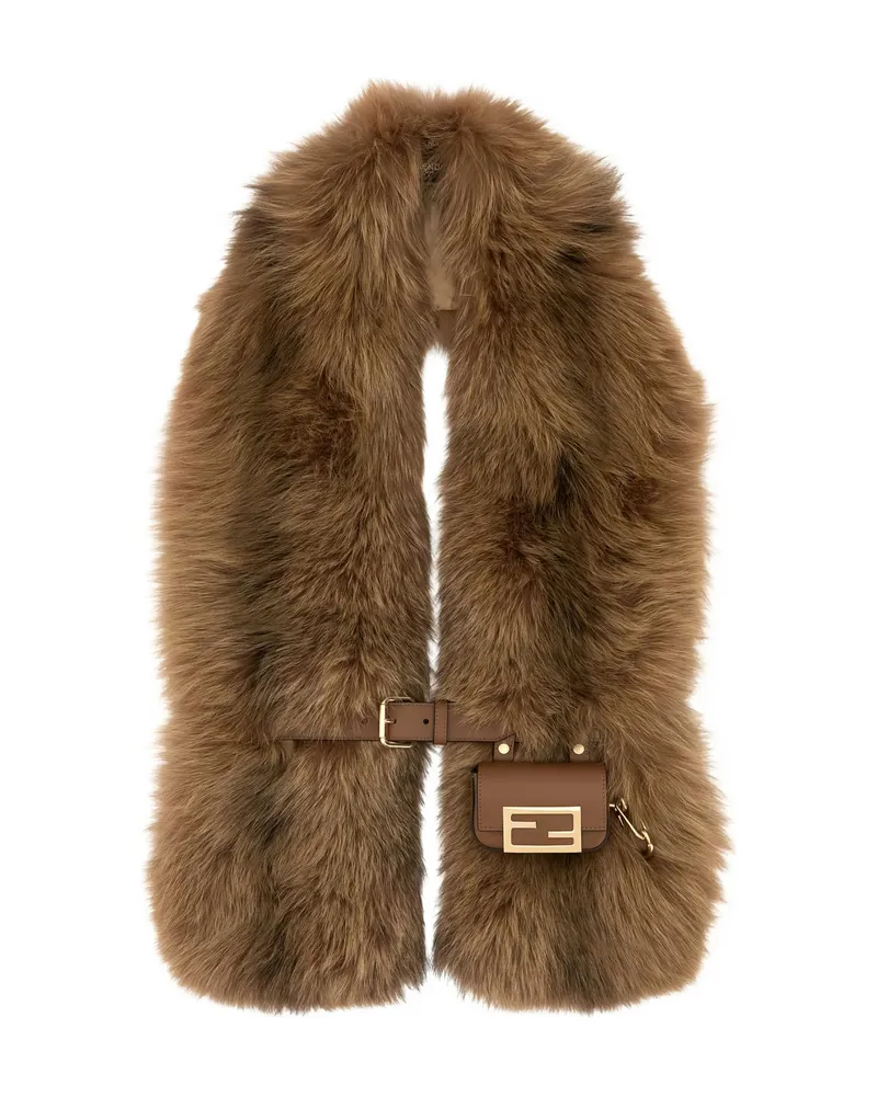 Fendi Brown Fur Scarf Brown