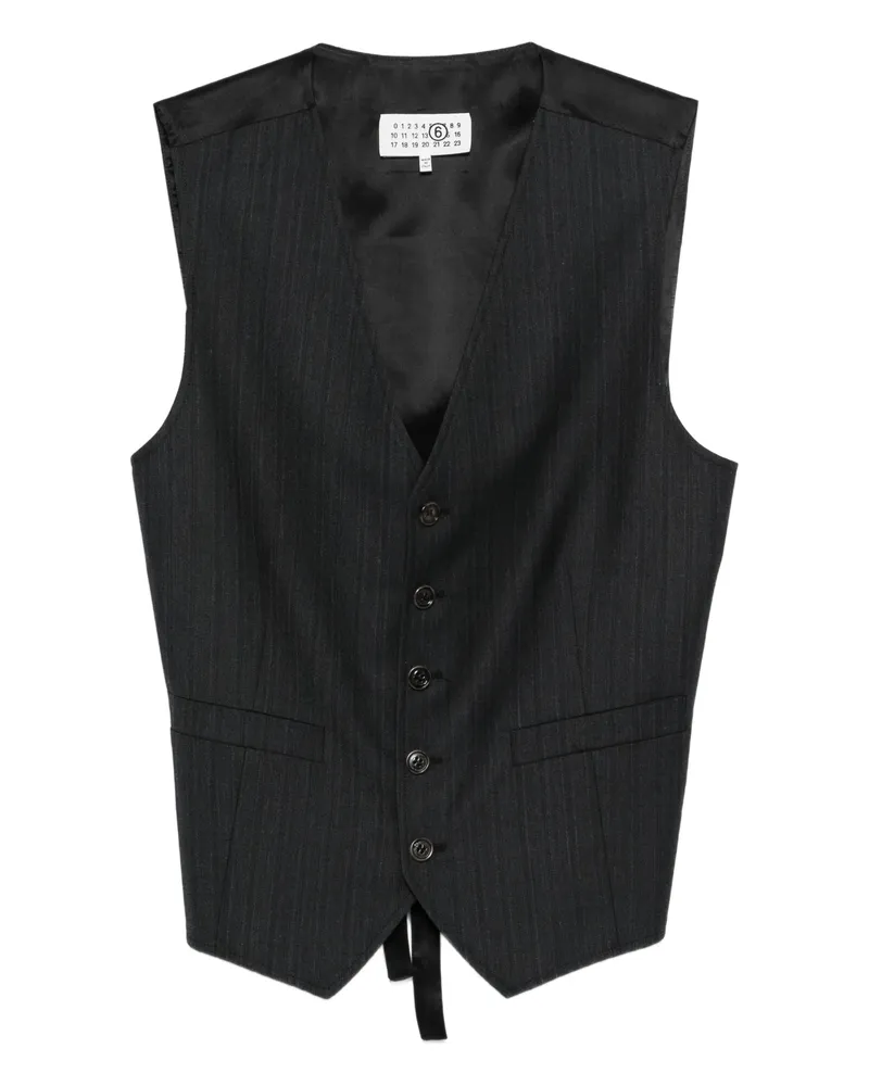 Maison Margiela Pinstriped Button Vest Grey