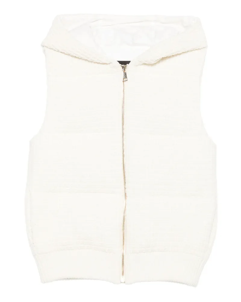 Fabiana Filippi Hooded Zip-front Vest White