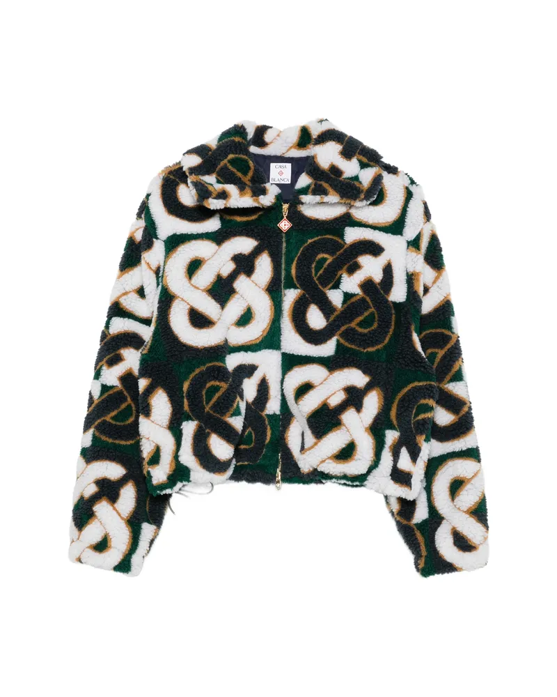 Casablanca Paris Zip-fastening Monogram-print Jacket White