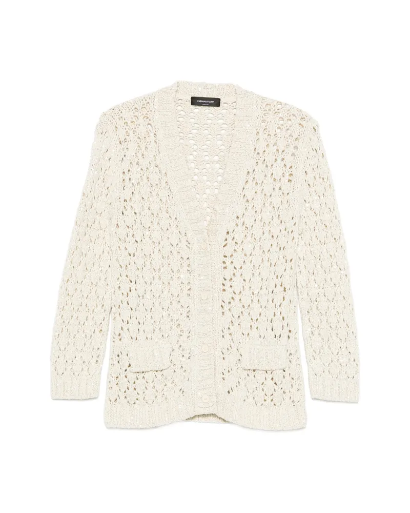 Fabiana Filippi Openwork Patch-pocket Cardigan Neutrals