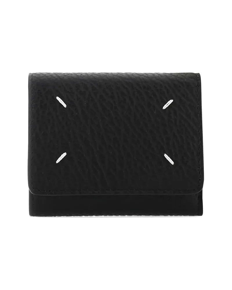 Maison Margiela Four Stitches Pebbled Leather Wallet Black
