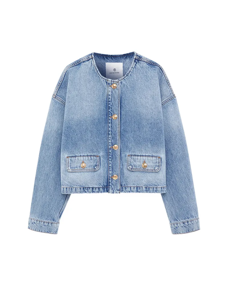 Anine Bing Buttoned Pocket Jacket Blue