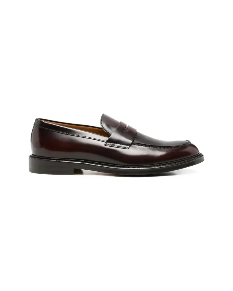 Doucal´s Polished-finish Penny Loafers Brown