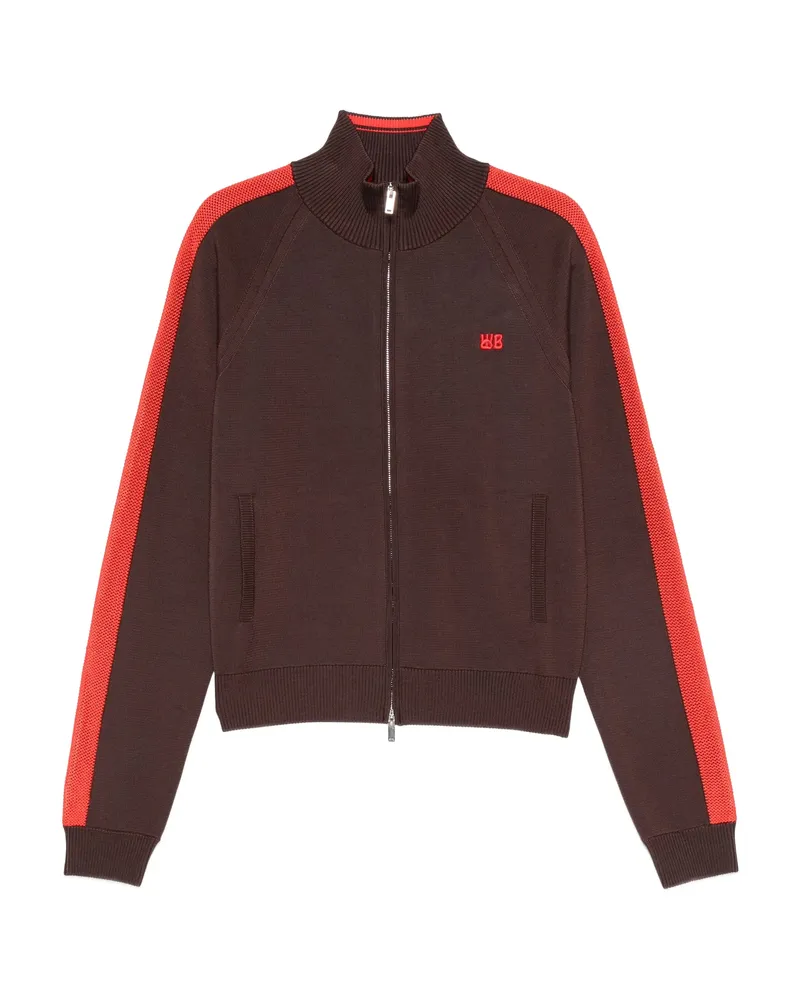 Wales Bonner Zip-fastening Striped Sweatshirt Brown