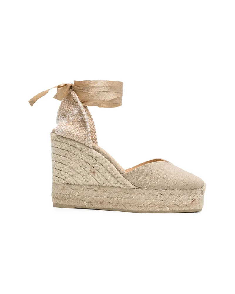 Castañer Chiara Ribbon Wraparound Espadrilles Gold