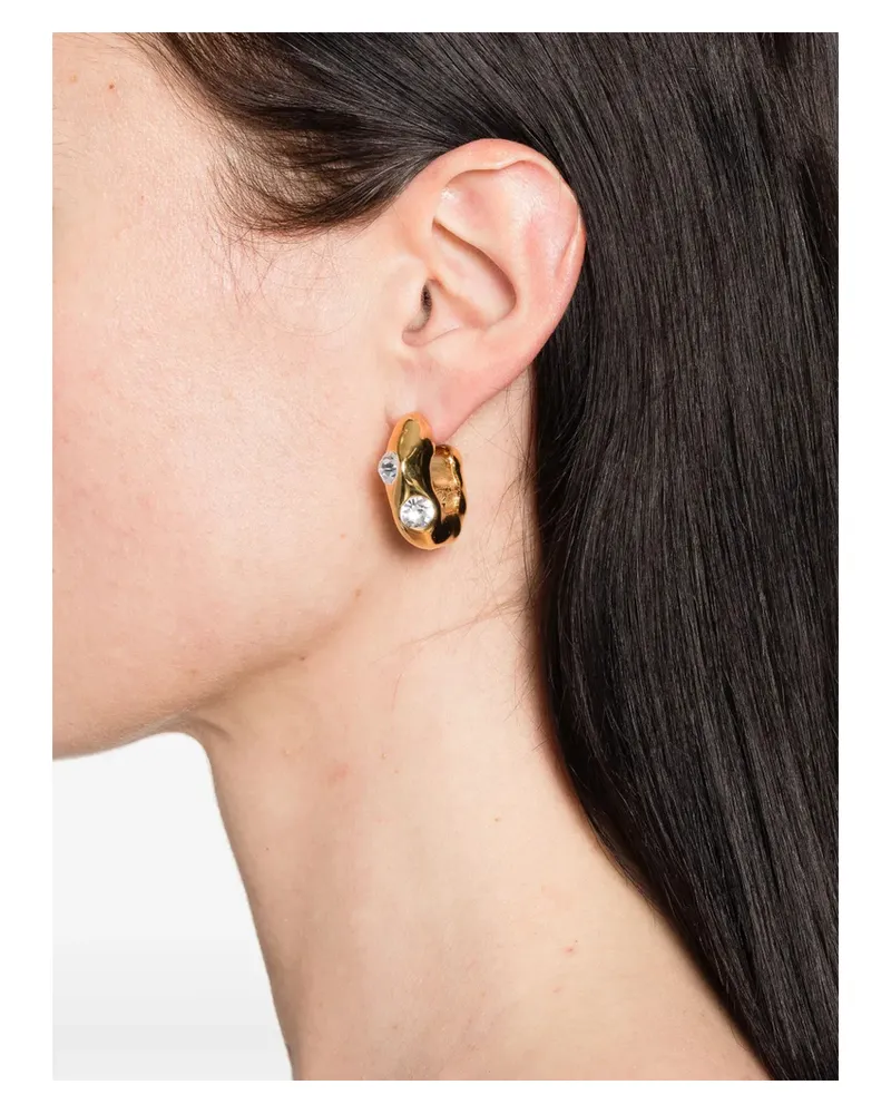 forte_forte Dangling Strass Earrings Gold