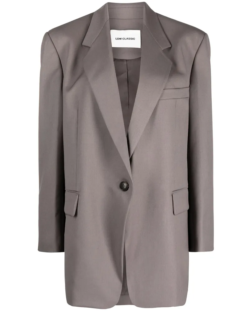 LOW CLASSIC Notched-lapel Single-breasted Jacket Grey