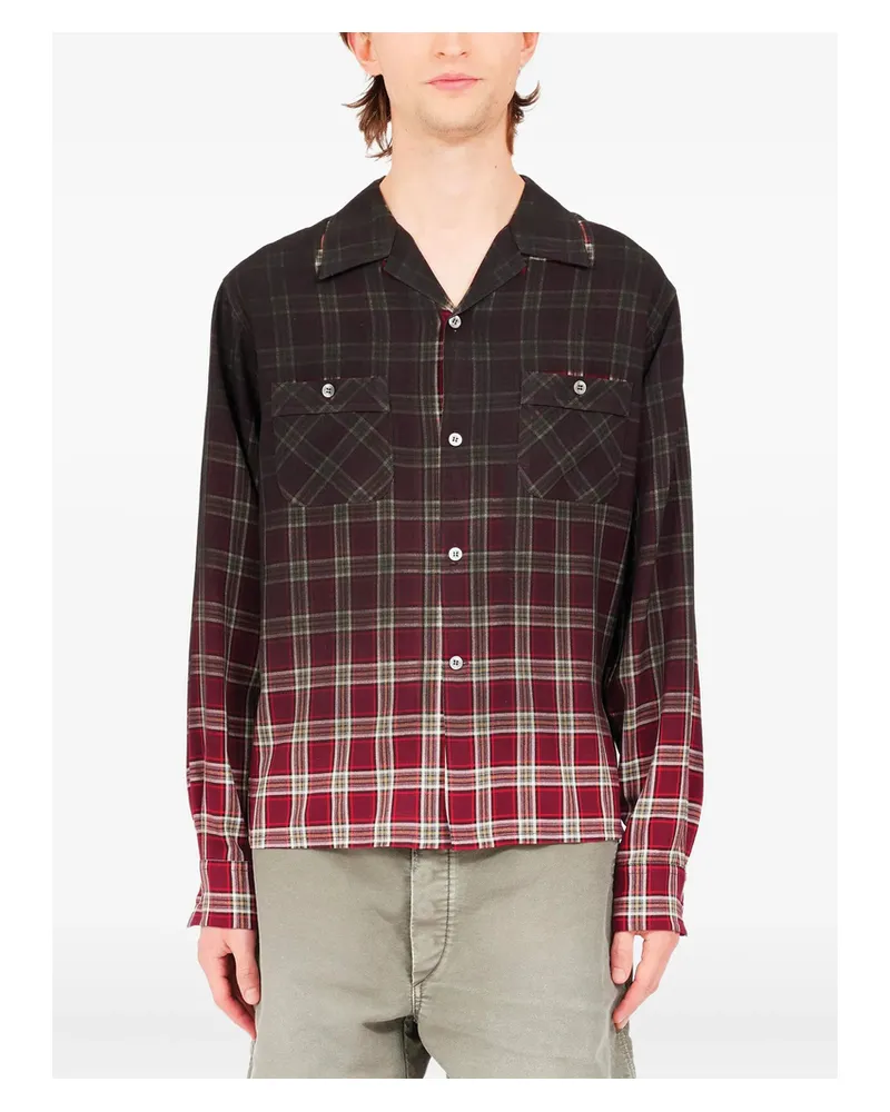 Maison Margiela Ombre Plaid Shirt Red