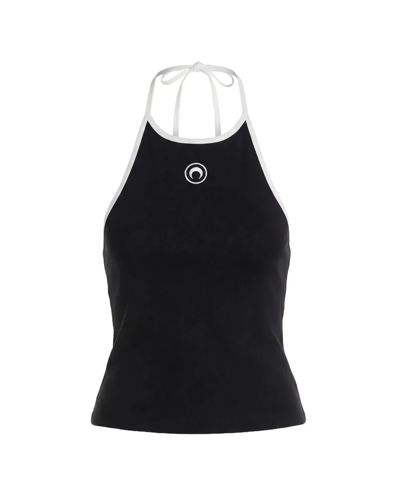 Marine Serre Moon Logo Halter Top Black