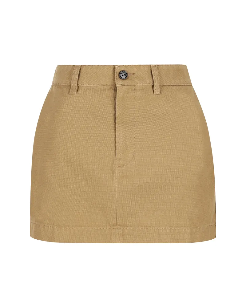Balenciaga Cotton Mini Skirt Neutrals