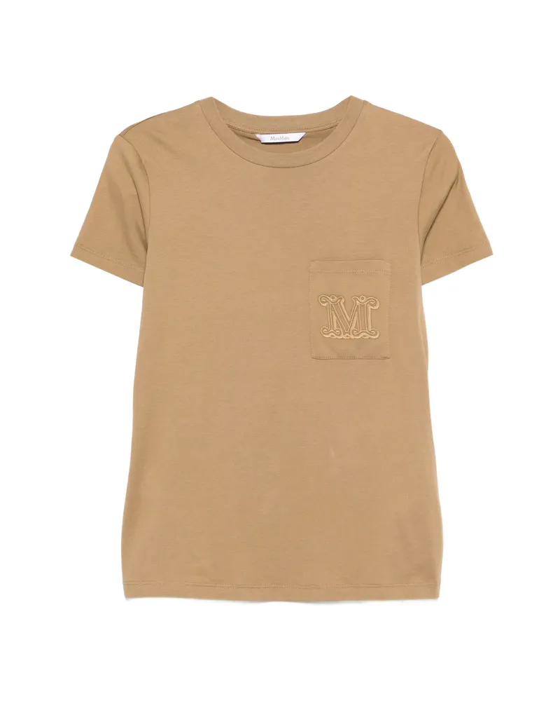 Max Mara Logo-detail T-shirt Brown